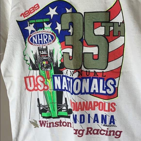 Vintage NHRA 1989 tee shirt. White. Size large. - Picture 2 of 4
